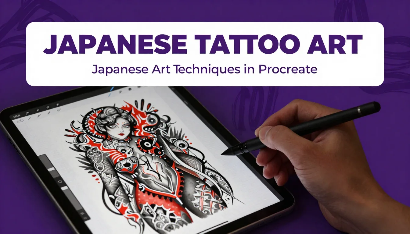 Japanese Tattoo Art Techniques in Procreate