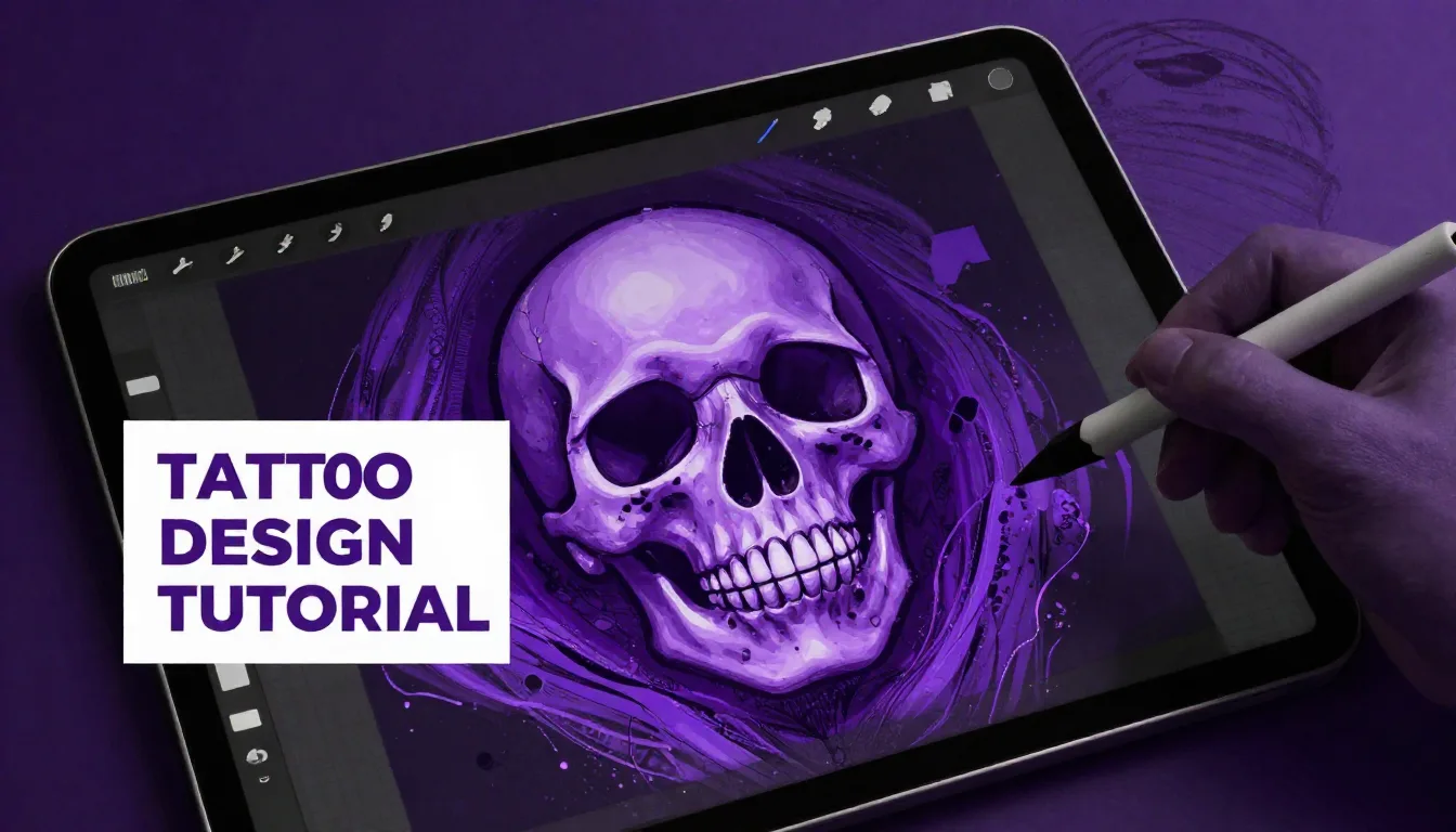 Skull Tattoo Design Tutorial for Procreate