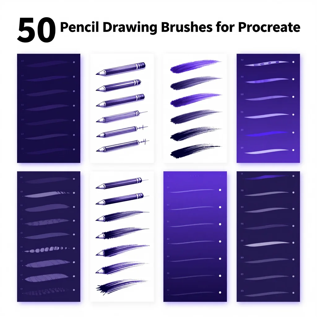 50 Procreate Pencil Drawing Brushes