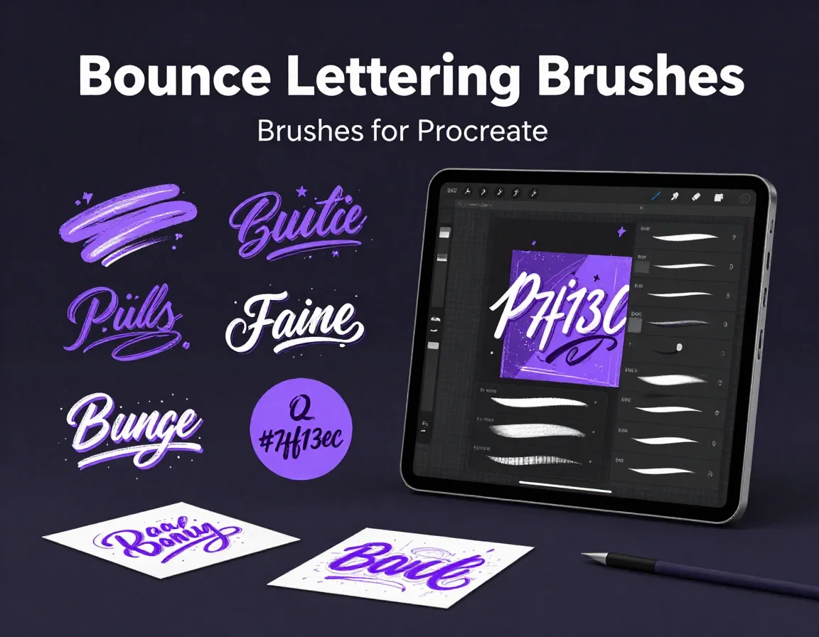 Bounce Lettering Brushes