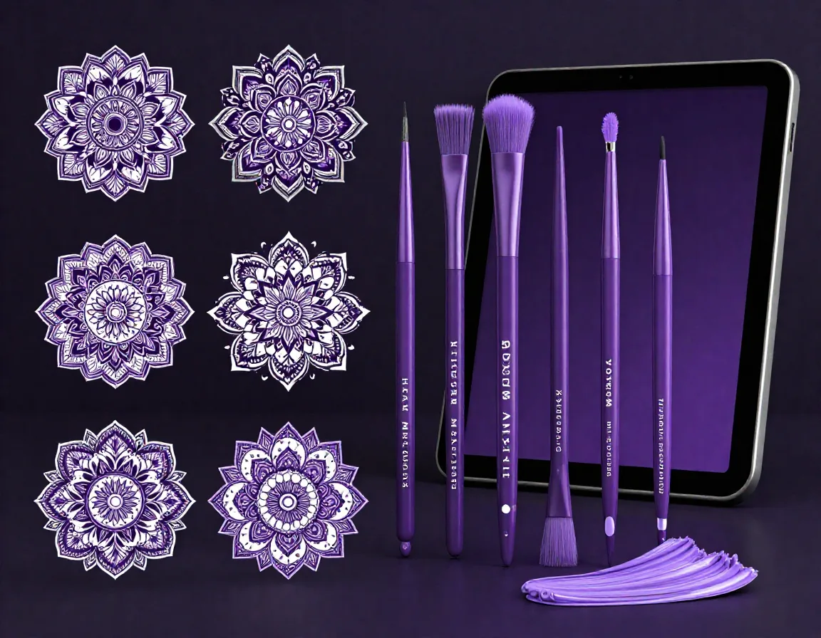 Floral Mandala Brush Set