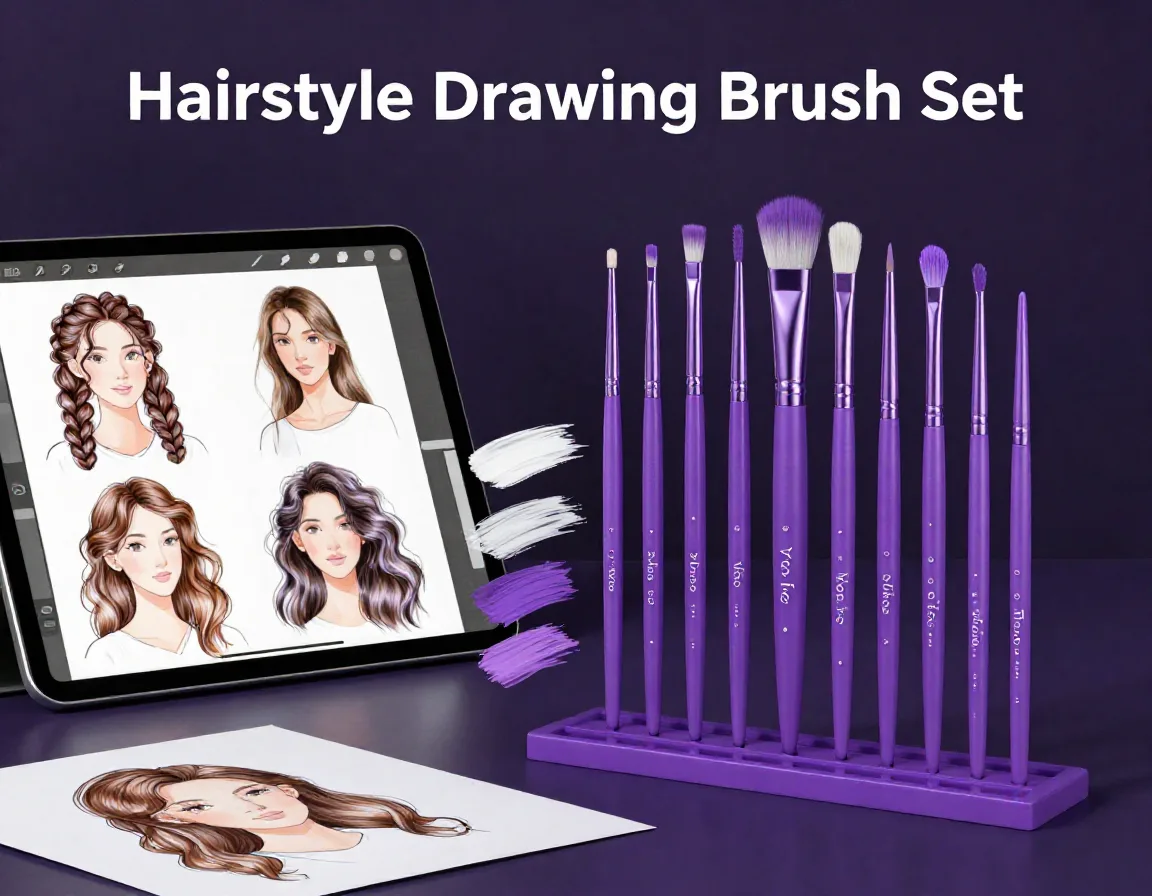 Hairstyle Drawing Brush Set