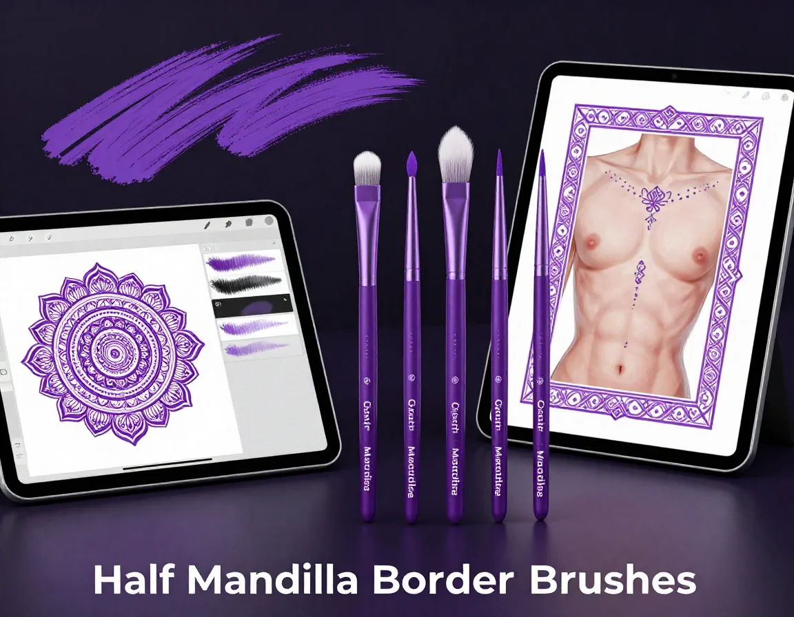 Half Mandala Border Brushes