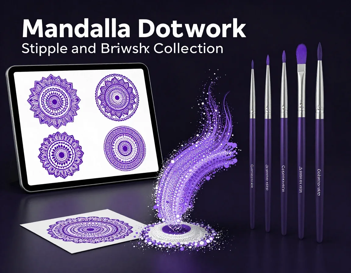 Mandala Dotwork Brush Collection