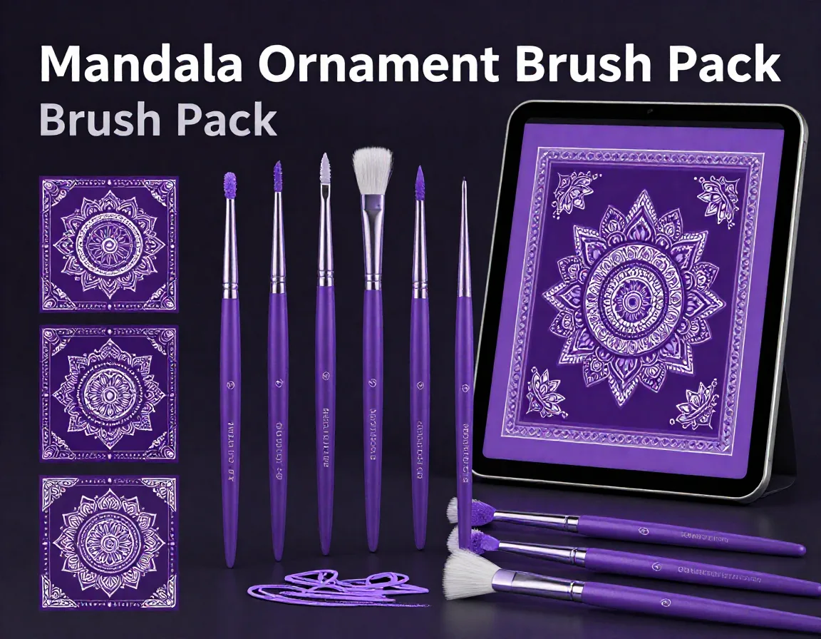 Mandala Ornament Brush Pack